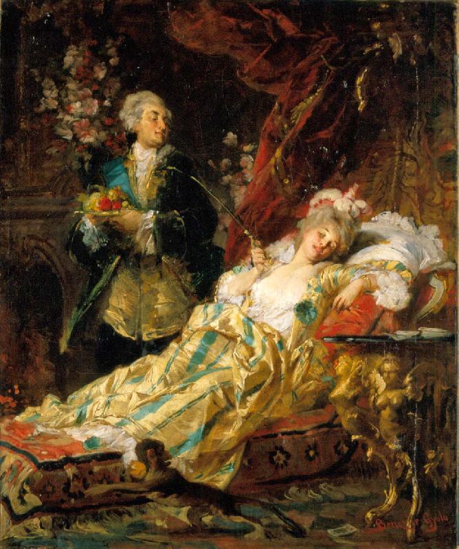 Gyula Benczur Louis XV and Dubarry France oil painting art